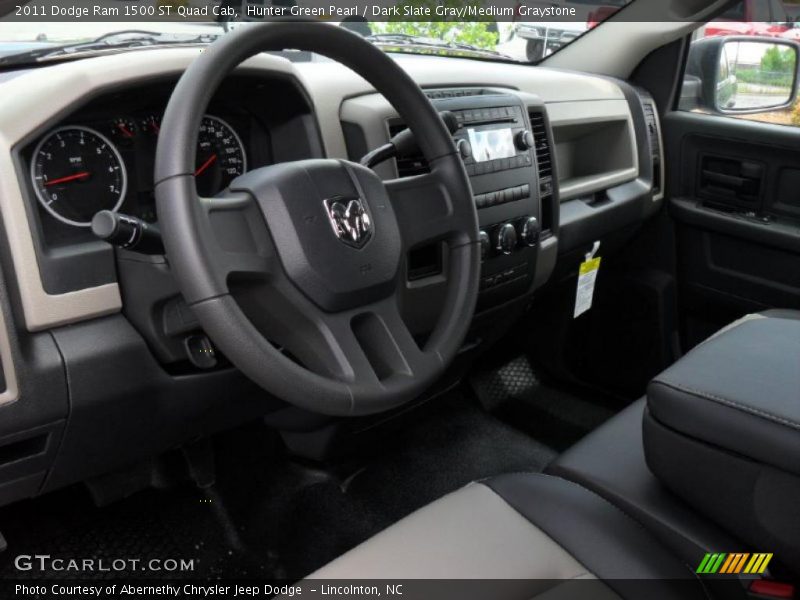 Hunter Green Pearl / Dark Slate Gray/Medium Graystone 2011 Dodge Ram 1500 ST Quad Cab