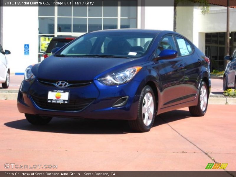 Indigo Blue Pearl / Gray 2011 Hyundai Elantra GLS