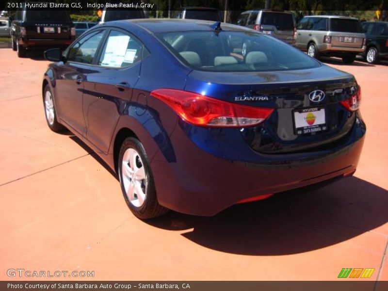 Indigo Blue Pearl / Gray 2011 Hyundai Elantra GLS