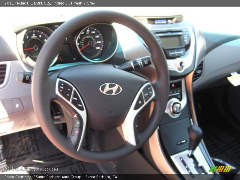 Indigo Blue Pearl / Gray 2011 Hyundai Elantra GLS