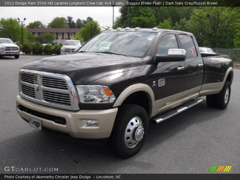 Rugged Brown Pearl / Dark Slate Gray/Russet Brown 2011 Dodge Ram 3500 HD Laramie Longhorn Crew Cab 4x4 Dually