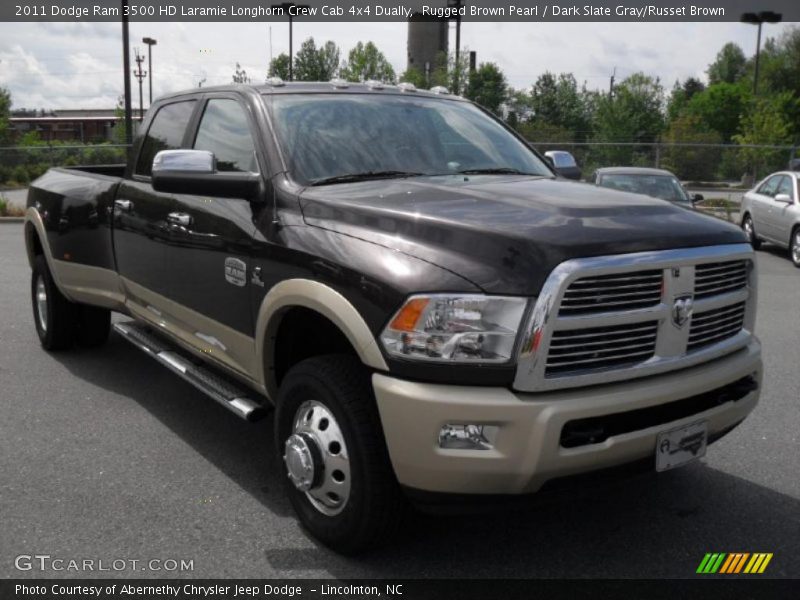 Rugged Brown Pearl / Dark Slate Gray/Russet Brown 2011 Dodge Ram 3500 HD Laramie Longhorn Crew Cab 4x4 Dually