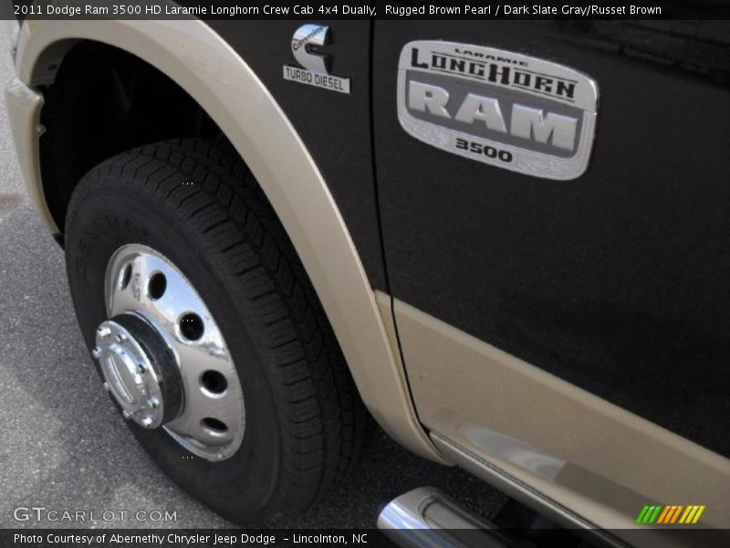 Rugged Brown Pearl / Dark Slate Gray/Russet Brown 2011 Dodge Ram 3500 HD Laramie Longhorn Crew Cab 4x4 Dually
