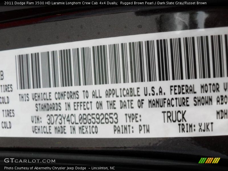 Rugged Brown Pearl / Dark Slate Gray/Russet Brown 2011 Dodge Ram 3500 HD Laramie Longhorn Crew Cab 4x4 Dually