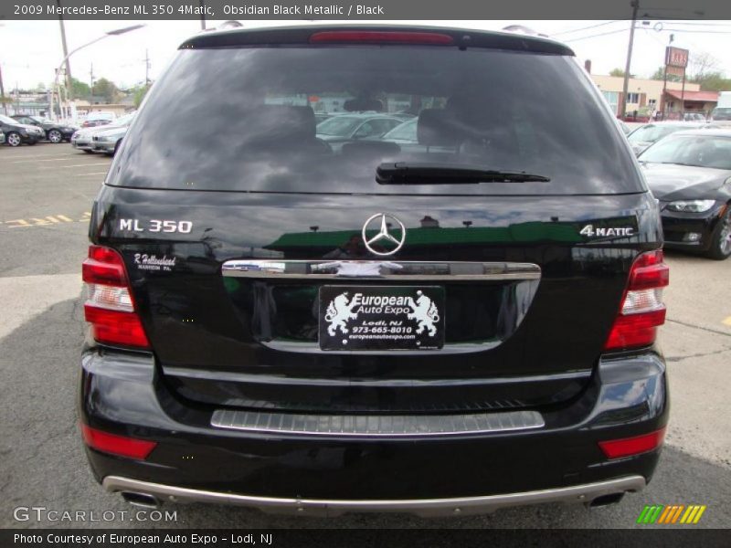 Obsidian Black Metallic / Black 2009 Mercedes-Benz ML 350 4Matic