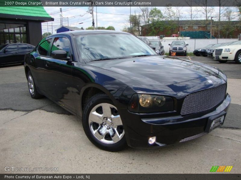 Brilliant Black Crystal Pearl / Dark Slate Gray/Light Graystone 2007 Dodge Charger