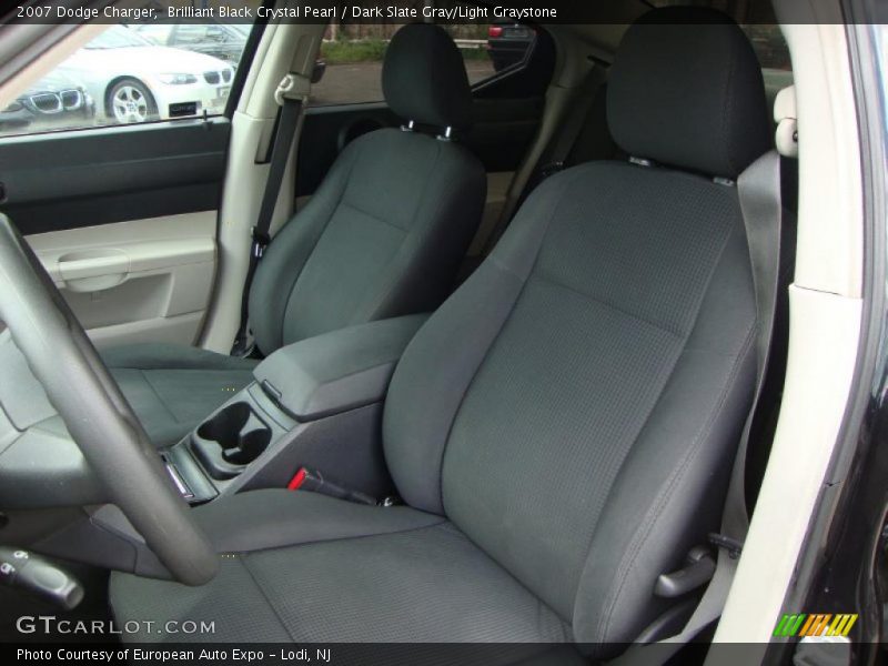 Brilliant Black Crystal Pearl / Dark Slate Gray/Light Graystone 2007 Dodge Charger