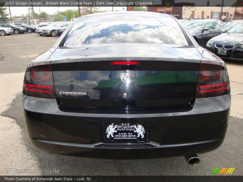 Brilliant Black Crystal Pearl / Dark Slate Gray/Light Graystone 2007 Dodge Charger
