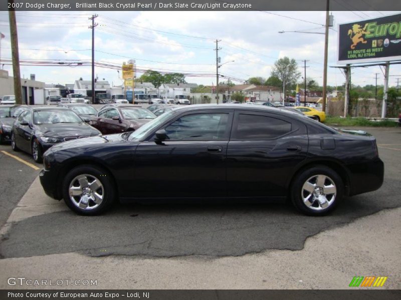 Brilliant Black Crystal Pearl / Dark Slate Gray/Light Graystone 2007 Dodge Charger
