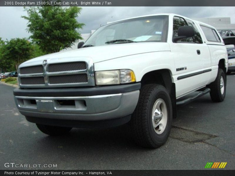 Bright White / Tan 2001 Dodge Ram 1500 SLT Club Cab 4x4