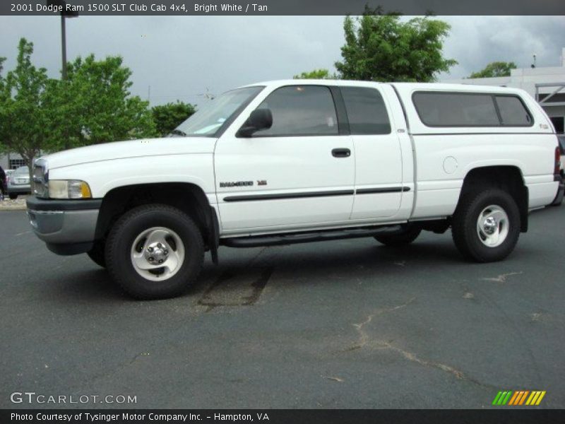 Bright White / Tan 2001 Dodge Ram 1500 SLT Club Cab 4x4