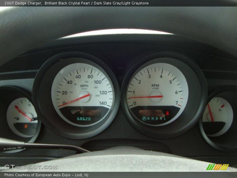 Brilliant Black Crystal Pearl / Dark Slate Gray/Light Graystone 2007 Dodge Charger