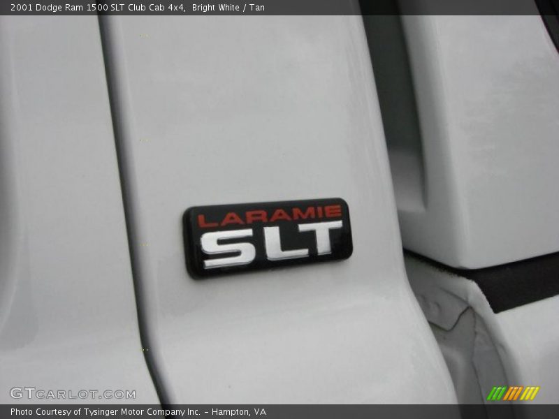 Bright White / Tan 2001 Dodge Ram 1500 SLT Club Cab 4x4