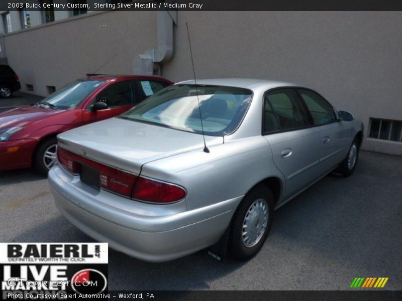 Sterling Silver Metallic / Medium Gray 2003 Buick Century Custom