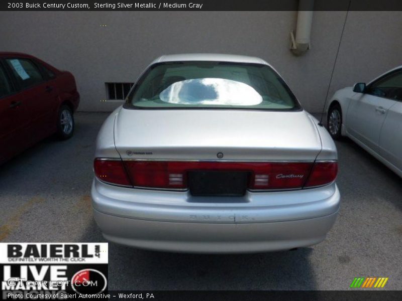 Sterling Silver Metallic / Medium Gray 2003 Buick Century Custom