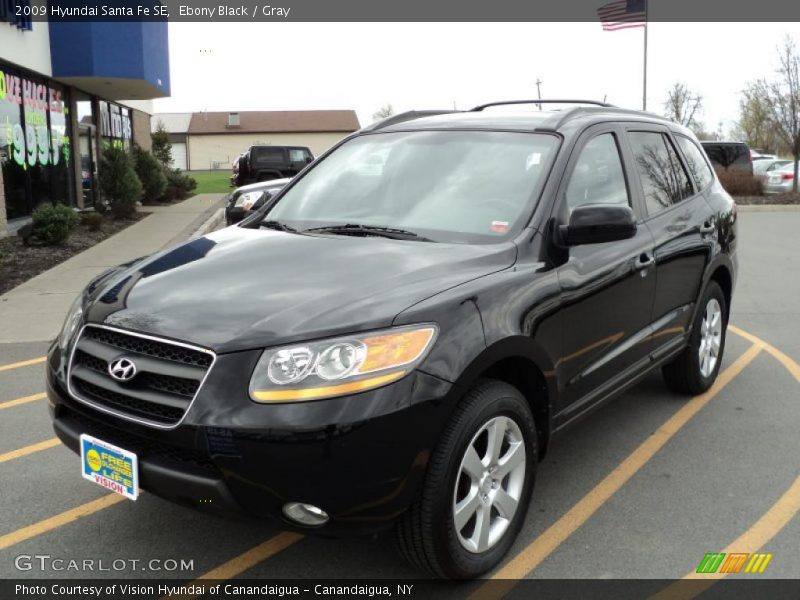 Ebony Black / Gray 2009 Hyundai Santa Fe SE