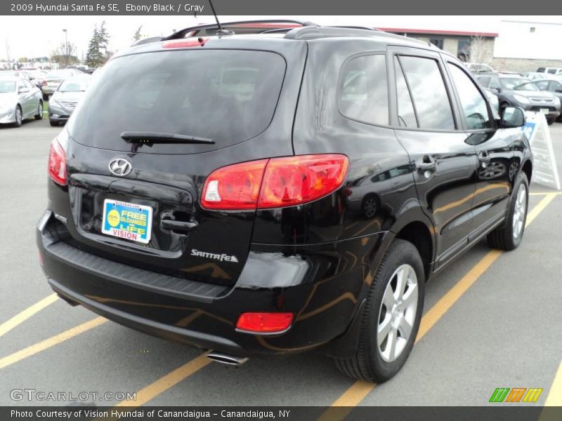 Ebony Black / Gray 2009 Hyundai Santa Fe SE