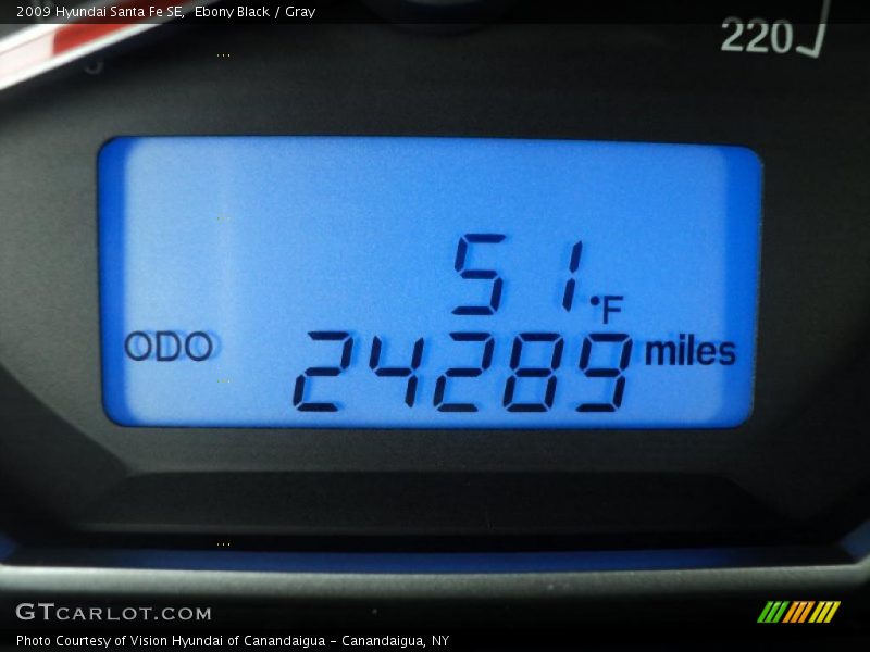 Ebony Black / Gray 2009 Hyundai Santa Fe SE