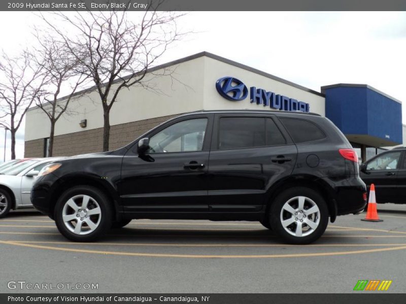 Ebony Black / Gray 2009 Hyundai Santa Fe SE