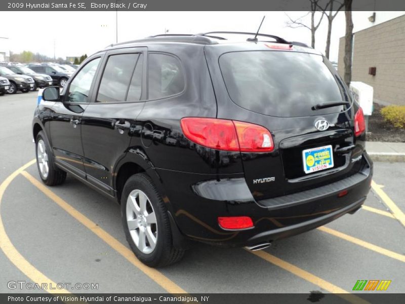 Ebony Black / Gray 2009 Hyundai Santa Fe SE