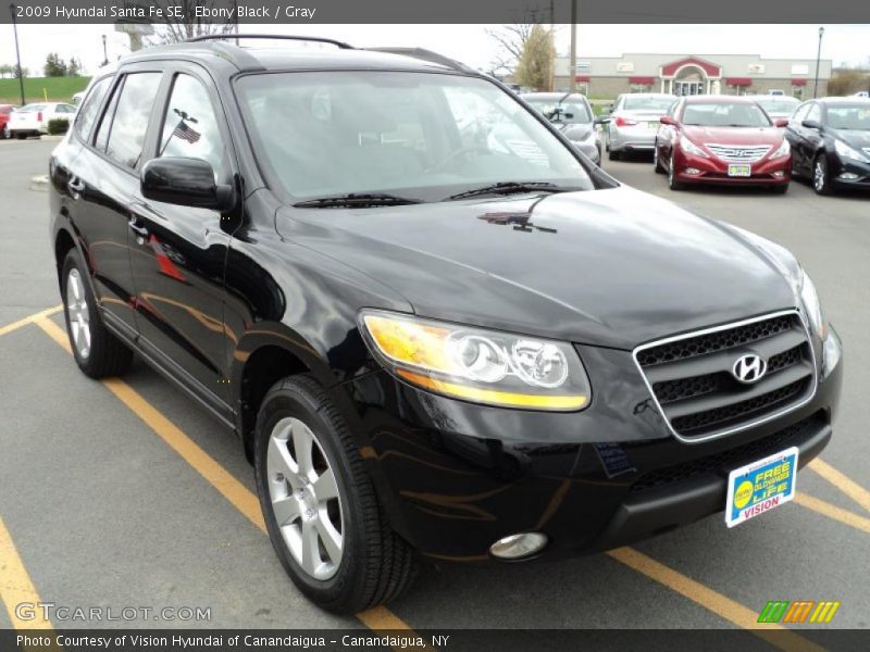 Ebony Black / Gray 2009 Hyundai Santa Fe SE