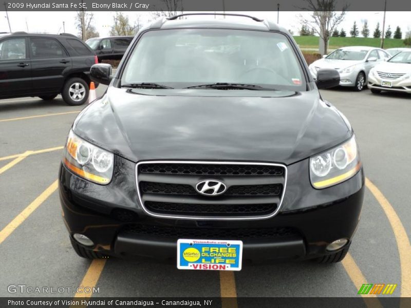 Ebony Black / Gray 2009 Hyundai Santa Fe SE