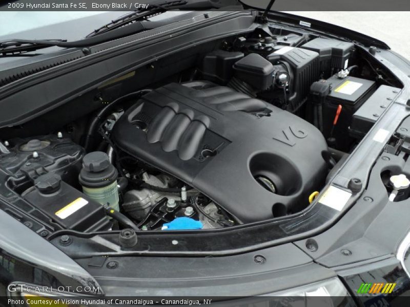 Ebony Black / Gray 2009 Hyundai Santa Fe SE