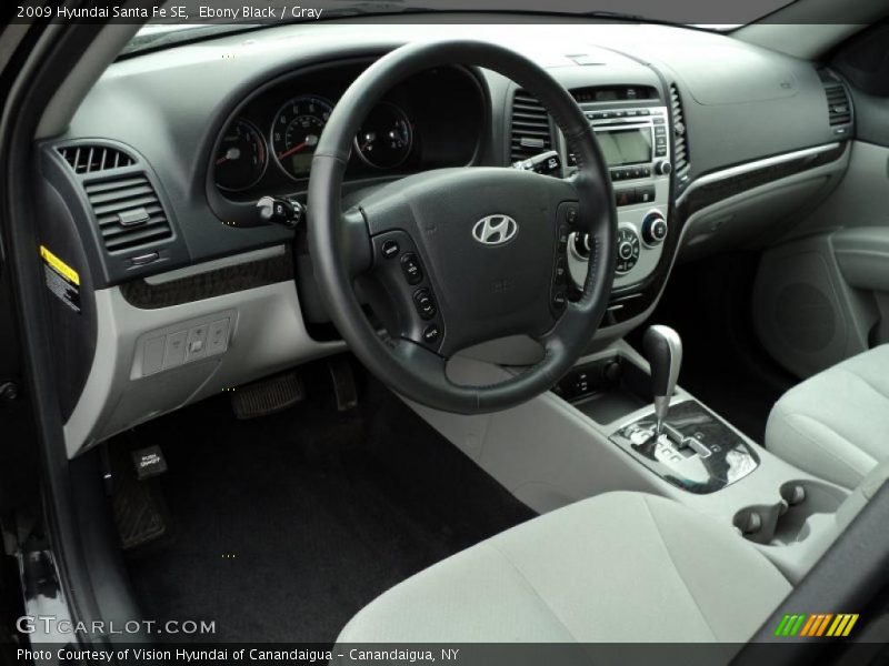 Ebony Black / Gray 2009 Hyundai Santa Fe SE