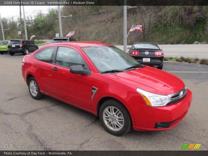 Vermillion Red / Medium Stone 2008 Ford Focus SE Coupe