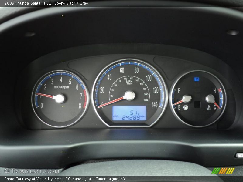 Ebony Black / Gray 2009 Hyundai Santa Fe SE