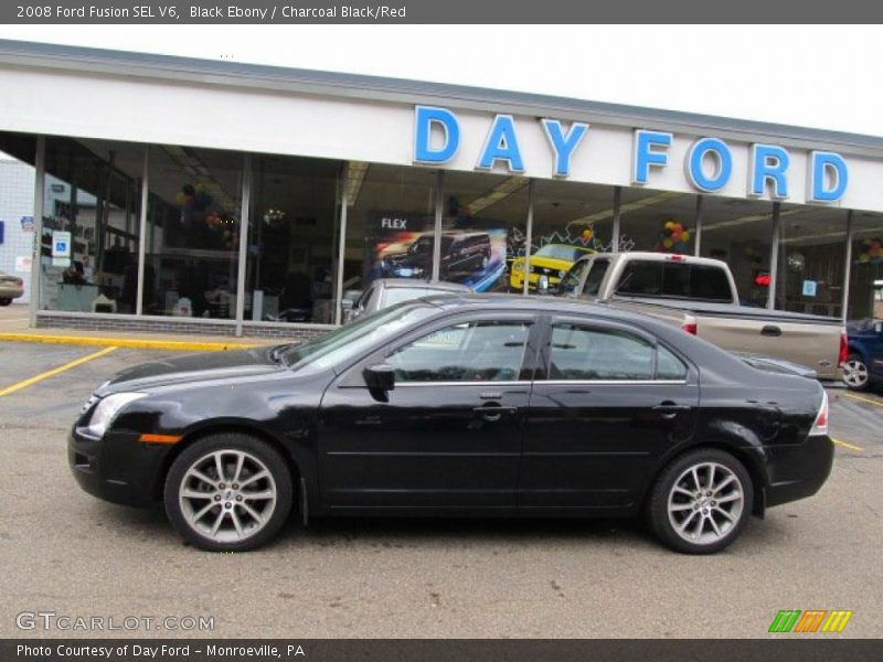 Black Ebony / Charcoal Black/Red 2008 Ford Fusion SEL V6