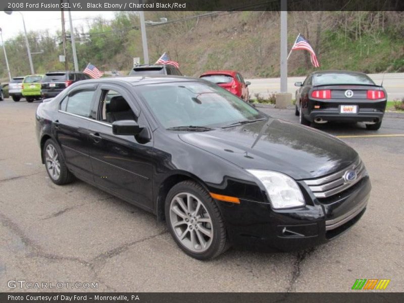 Black Ebony / Charcoal Black/Red 2008 Ford Fusion SEL V6