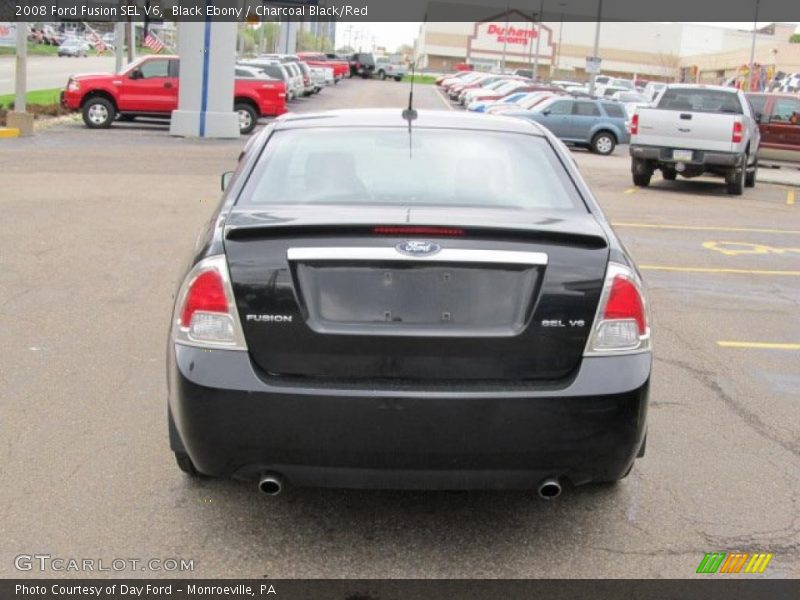 Black Ebony / Charcoal Black/Red 2008 Ford Fusion SEL V6