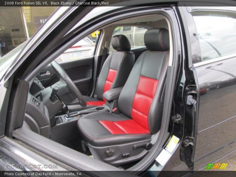 Black Ebony / Charcoal Black/Red 2008 Ford Fusion SEL V6