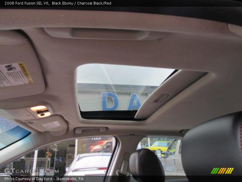 Black Ebony / Charcoal Black/Red 2008 Ford Fusion SEL V6