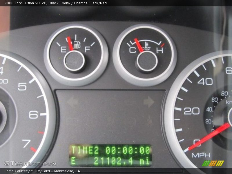 Black Ebony / Charcoal Black/Red 2008 Ford Fusion SEL V6