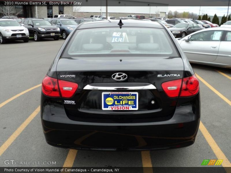 Ebony Black / Gray 2010 Hyundai Elantra SE