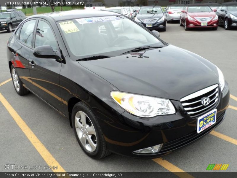 Ebony Black / Gray 2010 Hyundai Elantra SE