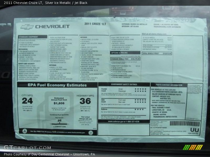 Silver Ice Metallic / Jet Black 2011 Chevrolet Cruze LT