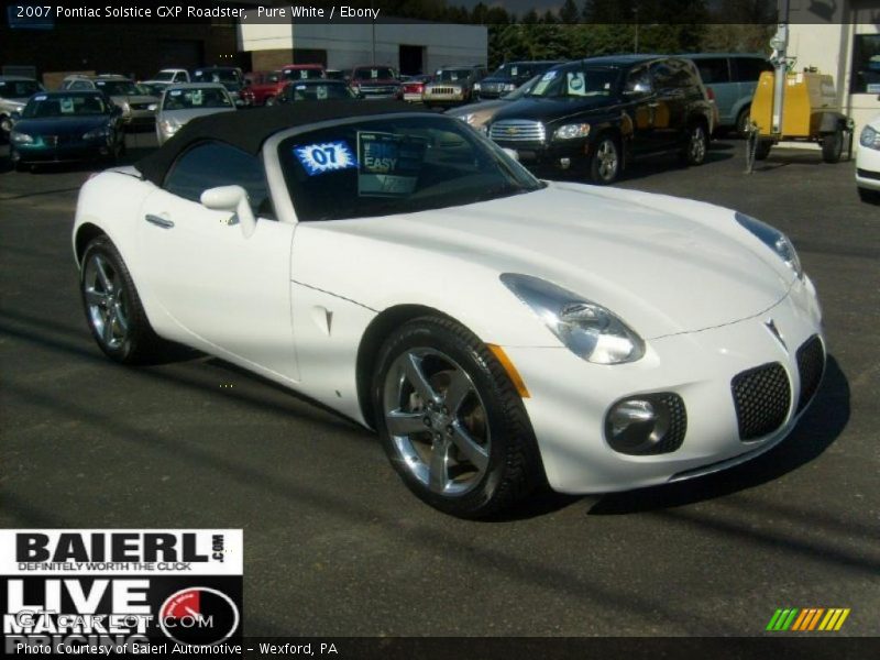 Pure White / Ebony 2007 Pontiac Solstice GXP Roadster