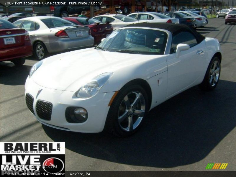 Pure White / Ebony 2007 Pontiac Solstice GXP Roadster