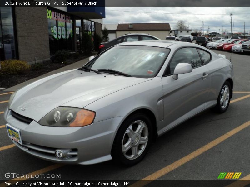Super Silver / Black 2003 Hyundai Tiburon GT V6