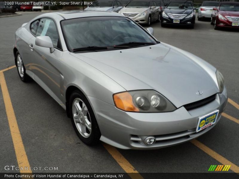 Super Silver / Black 2003 Hyundai Tiburon GT V6