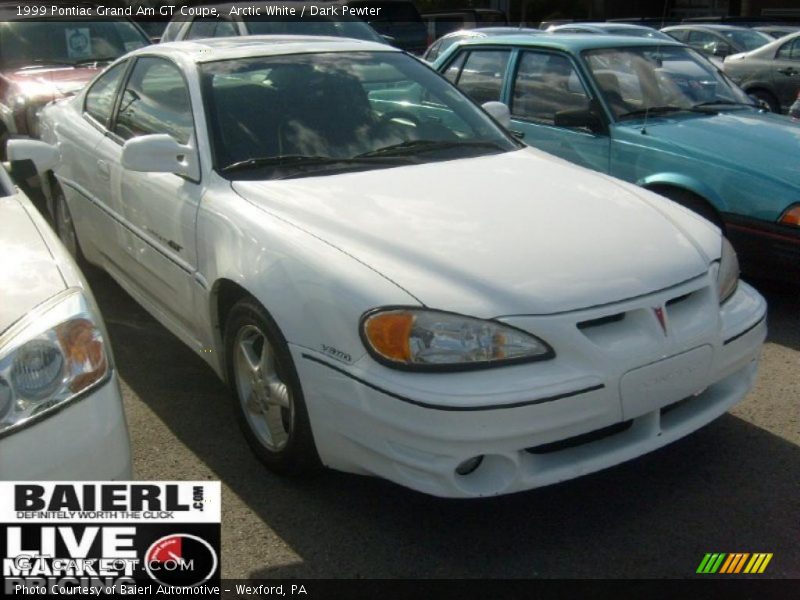Arctic White / Dark Pewter 1999 Pontiac Grand Am GT Coupe