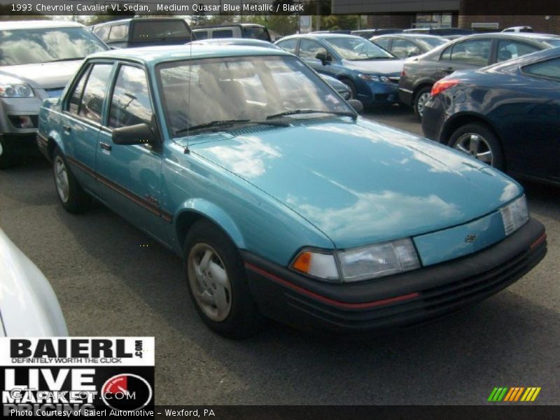 Medium Quasar Blue Metallic / Black 1993 Chevrolet Cavalier VL Sedan