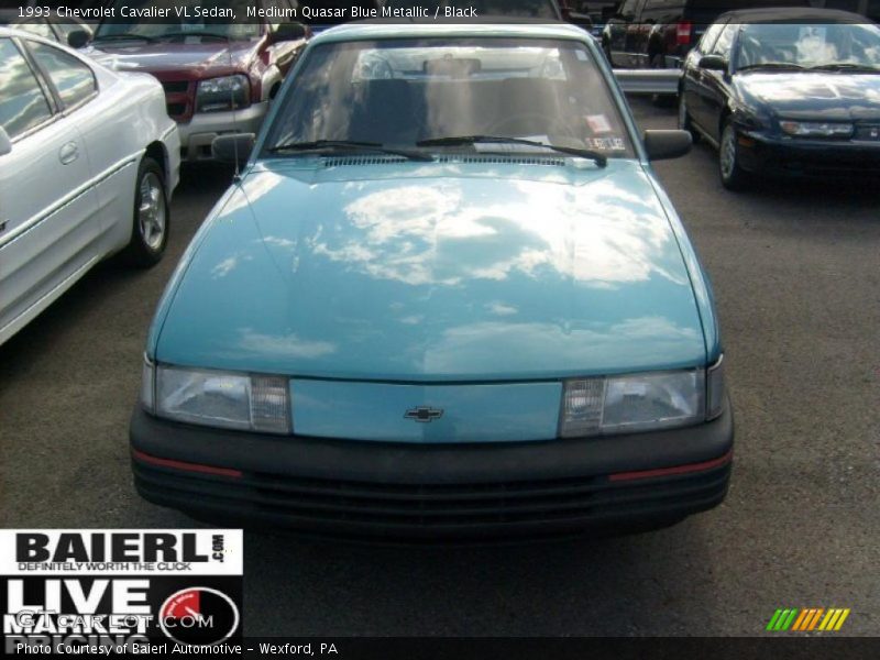 Medium Quasar Blue Metallic / Black 1993 Chevrolet Cavalier VL Sedan