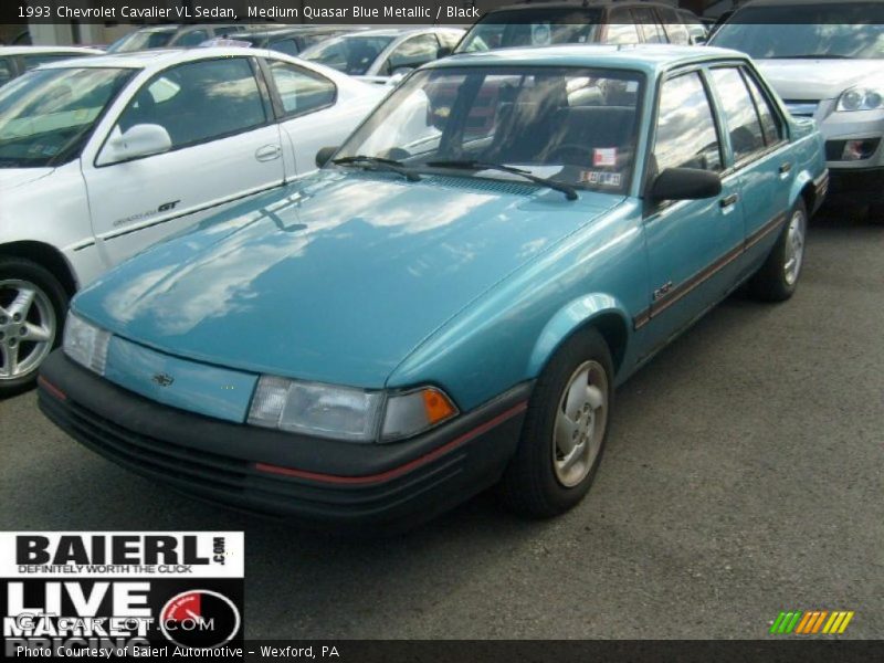 Medium Quasar Blue Metallic / Black 1993 Chevrolet Cavalier VL Sedan