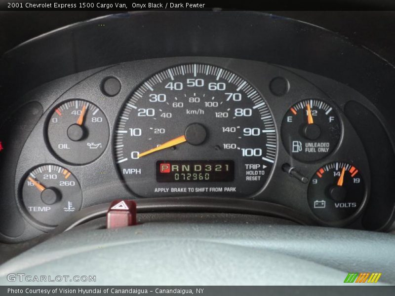  2001 Express 1500 Cargo Van 1500 Cargo Van Gauges