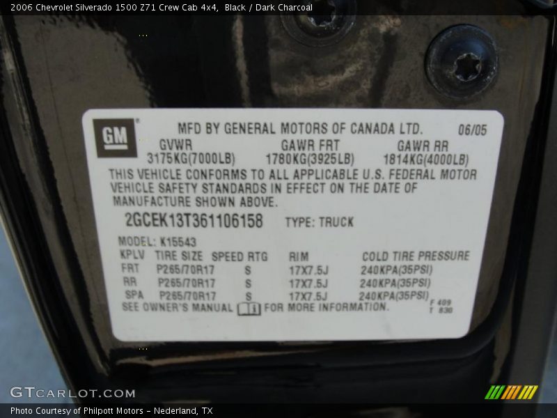 Black / Dark Charcoal 2006 Chevrolet Silverado 1500 Z71 Crew Cab 4x4