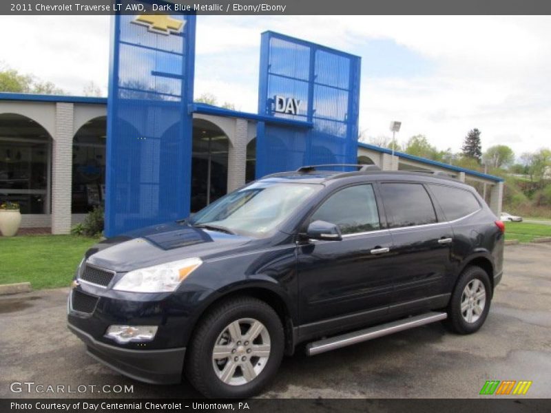 Dark Blue Metallic / Ebony/Ebony 2011 Chevrolet Traverse LT AWD
